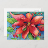 Poinsettia Postkarte (Vorne/Hinten)