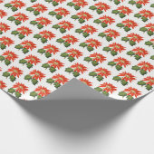 Poinsettia Print Geschenkpapier (Ecke)