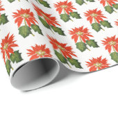 Poinsettia Print Geschenkpapier (Rolleneckpunkt)