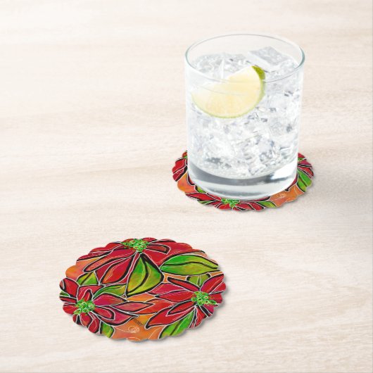 "Poinsettia" Pulpboard-Untersetzer Untersetzer (Vor Ort)