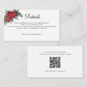 Poinsettia QR Code Wedding Details Enclosure Card Begleitkarte (Vorne/Hinten)