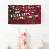 Poinsettia Red Berries Holiday Foto Banner (Insitu)