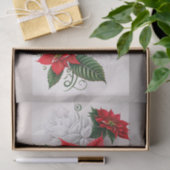 Poinsettia Red Christmas Illustration Seidenpapier (Geschenk)