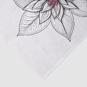 Poinsettia Red Christmas Line Zeichnend Kunstwerk Seidenpapier (Ausschnitt)