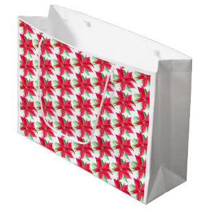 Poinsettia Red Floral Christmas Blume Große Geschenktüte