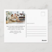 Poinsettia Red Frame 2 Foto Weihnachtsgrüße Postkarte (Rückseite)