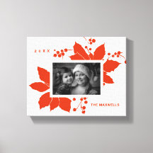Poinsettia Red Graphic Holiday Foto Canvas Print