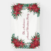 Poinsettia Red Green Holiday Weihnachts-Party Banner (Vertikal)