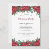 Poinsettia Red Green Holiday Weihnachts-Party Invi Einladung (Vorderseite)