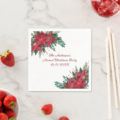 Poinsettia Red Green Holiday Weihnachts-Party Serviette (Beispiel)