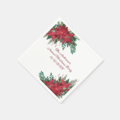 Poinsettia Red Green Holiday Weihnachts-Party Serviette (Ecke)