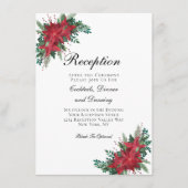 Poinsettia Red Wedding Reception Enclosure Card Begleitkarte (Vorderseite)