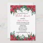 Poinsettia Red Winter Christmas Brautparty Invi Einladung (Vorderseite)