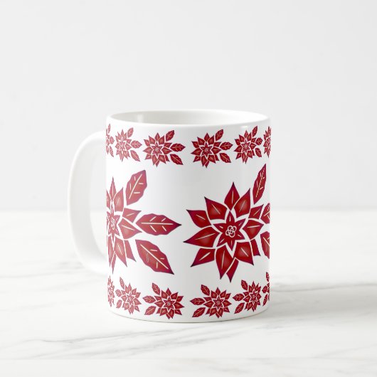Poinsettia (rot) kaffeetasse (Vorderseite Links)