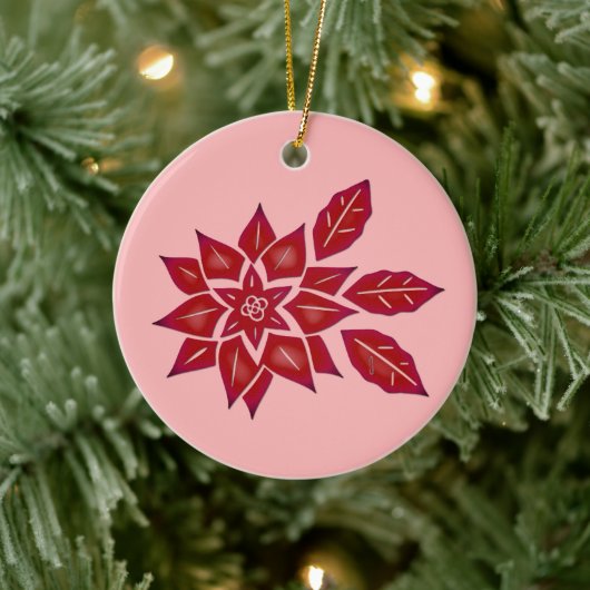 Poinsettia (rot) keramik ornament (Baum)