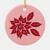 Poinsettia (rot) keramik ornament (Vorne)