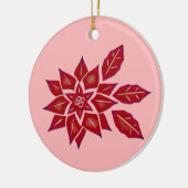 Poinsettia (rot) keramik ornament (Links)