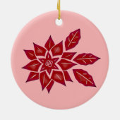 Poinsettia (rot) keramik ornament (Hinten)