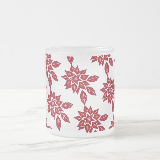 Poinsettia (rot) mattglastasse (Mittel)