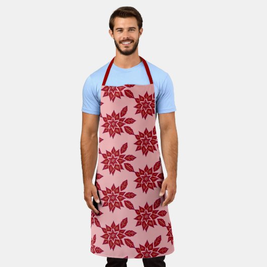 Poinsettia (rot) schürze (Getragen)