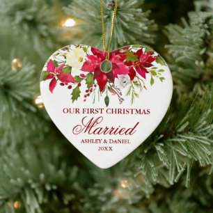 Poinsettia Rote Flora Erste Weihnachtsnacht Verhei Keramik Ornament