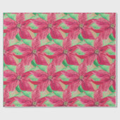 Poinsettia Rote Flora Weihnachten Vintag Geschenkpapier (Flach)