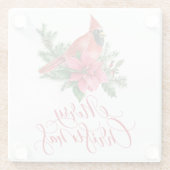 Poinsettia Roter Kardinal Weihnachtsfeiertag Glasuntersetzer (Rückseite)