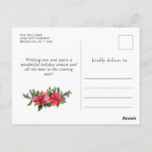 Poinsettia Roter Kardinal Weihnachtsfeiertag Postkarte (Rückseite)