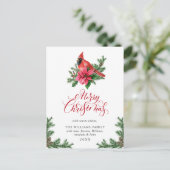 Poinsettia Roter Kardinal Weihnachtsfeiertag Postkarte (Stehend Vorderseite)