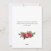 Poinsettia Roter Kardinal Weihnachtsgrüße Feiertagskarte (Rückseite)