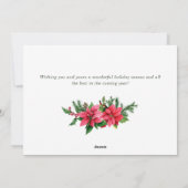 Poinsettia Roter Kardinal Weihnachtsgrüße Feiertagskarte (Rückseite)