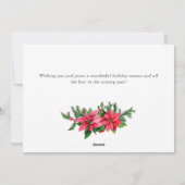 Poinsettia Roter Kardinal Weihnachtsgrüße Feiertagskarte (Rückseite)