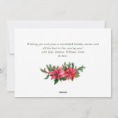 Poinsettia Roter Kardinal Weihnachtsgrüße FOTO Feiertagskarte (Rückseite)