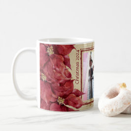 Poinsettia Roter Rahmen Weihnachten Tasse