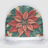 Poinsettia Rotes Weihnachtsfest Schneekugeln (Vorderseite)