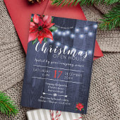 Poinsettia Rotweiße Lichter Weihnachtswohnung Einladung