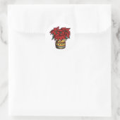 Poinsettia Runder Aufkleber (Tasche)