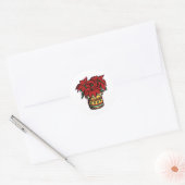 Poinsettia Runder Aufkleber (Umschlag)