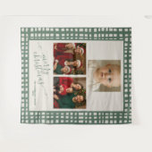 Poinsettia Sage Green Christmas Photo backdrop Wandteppich (Vorderseite (Horizontal))