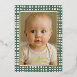 Poinsettia Sage Green Ivory Christmas Photo real Folieneinladung