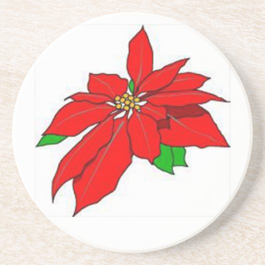 Poinsettia-Sandstein-Untersetzer Sandstein Untersetzer (Vorne)