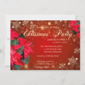 Poinsettia Schneeflocken, Weihnachtsgebäck im Unte Einladung (Vorderseite)