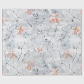 Poinsettia Schneeszene mit Blätter, Winter Geschenkpapier (Flach)