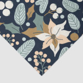 Poinsettia Schwarzer Hintergrund Winterurlaub Wrap Seidenpapier (Detail)