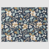 Poinsettia Schwarzer Hintergrund Winterurlaub Wrap Seidenpapier (Vorderseite)