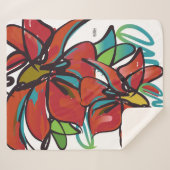 Poinsettia Sherpa Blanken Mittel Sherpadecke (Vorderseite (Horizontal))