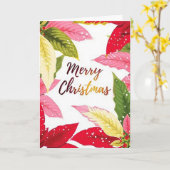 Poinsettia-Sortiment" Weihnachtsgrüßkarte Karte (Gelbe Blume)