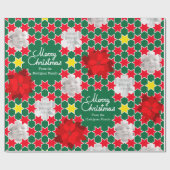 Poinsettia Star - Foto der Weihnachtsfamilie Geschenkpapier (Flach)