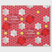 Poinsettia Star-Foto Geschenkpapier (Flach)