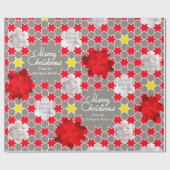 Poinsettia Star-Foto Geschenkpapier (Flach)